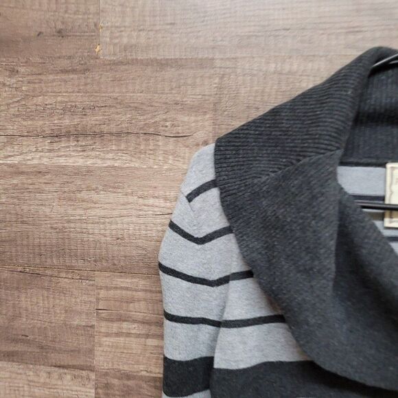 Pink Rose Sweater Mini Dress Black Tunic Gray Striped Cowl Neck Womens Large - Picture 5 of 11